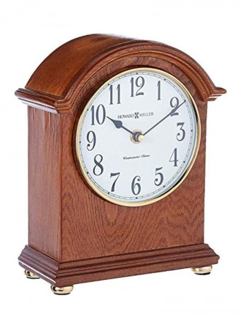 Mantel Clock Brown/White 8.75x7x3.25inch