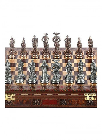 Antique Spanish Metal Chess Set