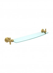 Retro Wave Glass Shelf Clear/Gold 24inch