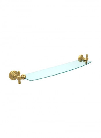 Retro Wave Glass Shelf Clear/Gold 24inch