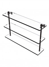 Triple Tiered Glass Shelf Clear/Black 22inch