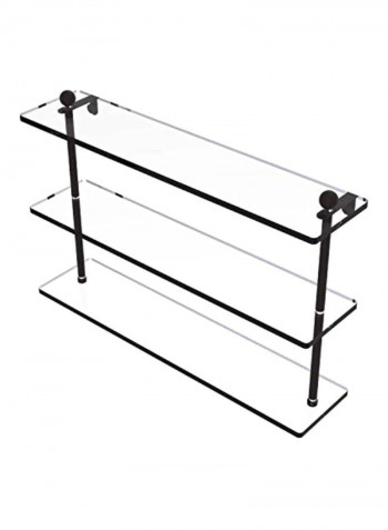 Triple Tiered Glass Shelf Clear/Black 22inch