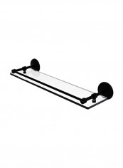 Wall Mounted Glass Shelf Black/Clear 22x5x3inch