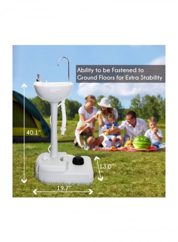 Portable Camping Sink With Towel Holder And Soap Dispenser White/Black/Silver 19.7x13.0x40.1inch