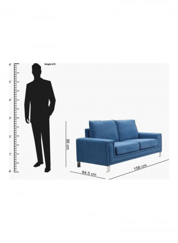 Caster 2-Seater Sofa Blue