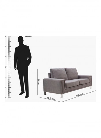 Caster 2-Seater Sofa Grey