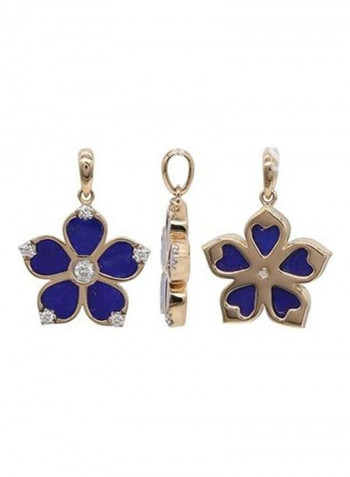 18 Karat Rose Gold 0.08 Carat Diamond Flower Shaped Pendant