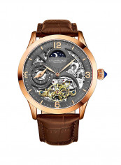 Men's Casual Leather Automatic Skeleton Wrist Watch 3921.4