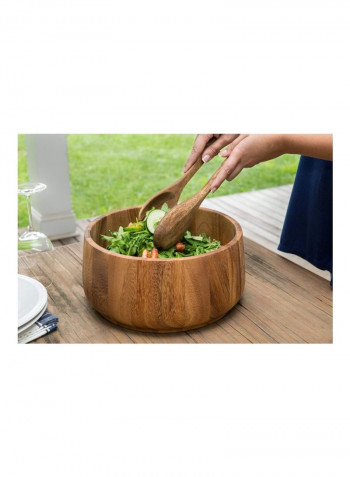 Tulip Design Salad Bowl Brown 12.5x12.5x5.5inch