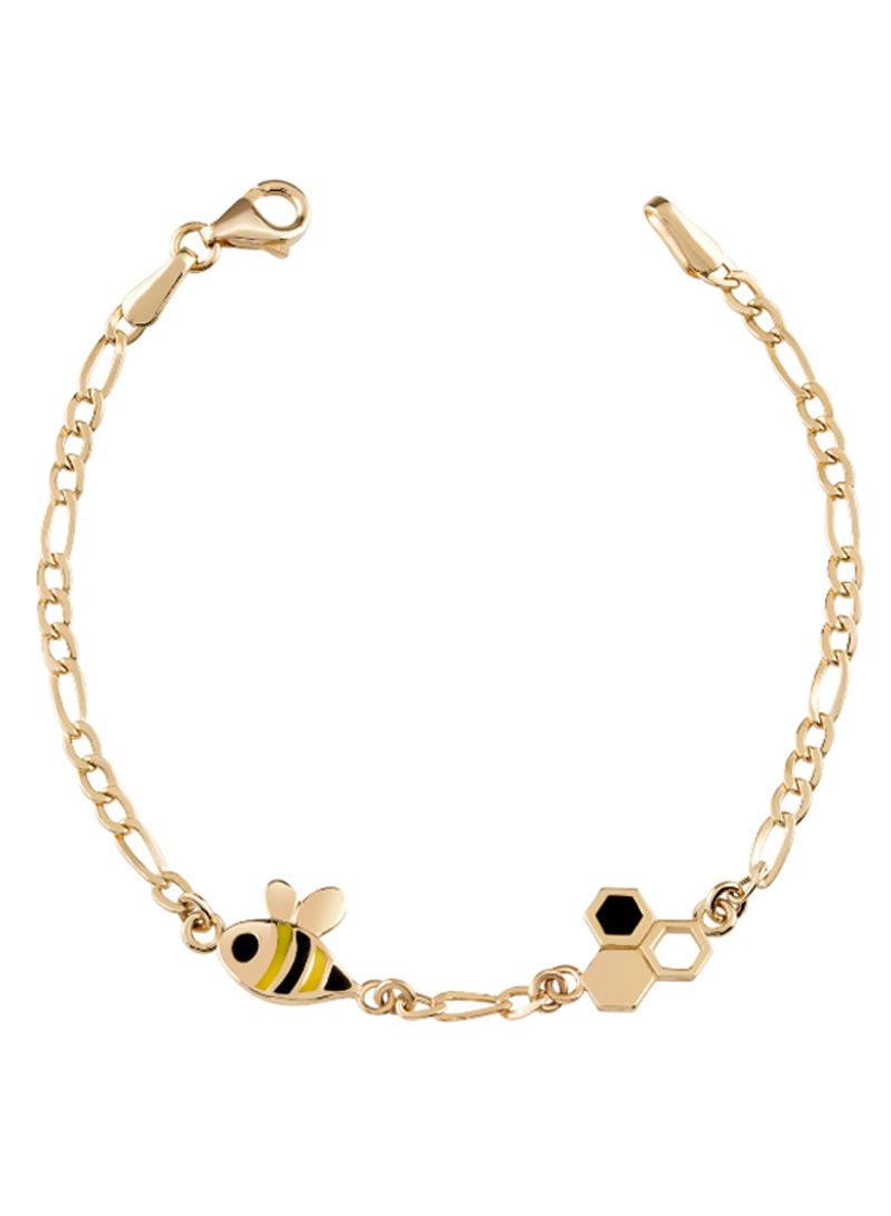18K Gold Bee Chain Bracelet