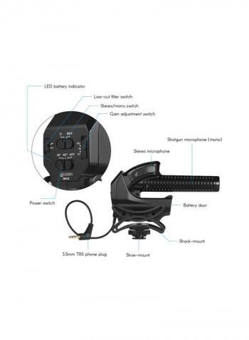 SMX-30 Stereo Switchable Video Microphone LU-D5448 Black