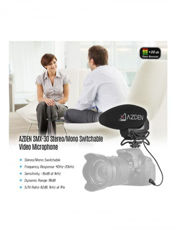 SMX-30 Stereo Switchable Video Microphone LU-D5448 Black