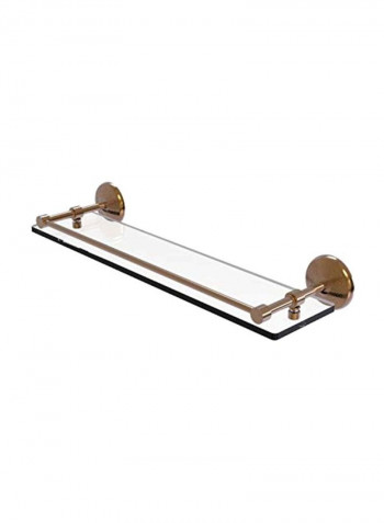 Wall Mounted Glass Shelf Gold/Clear 22inch