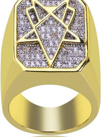 Diamond Studded Geometric Ring