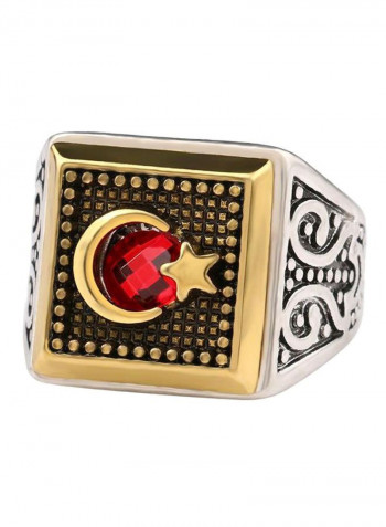 Alloy Rhinestone Studded Ring