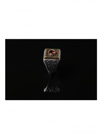 Alloy Rhinestone Studded Ring