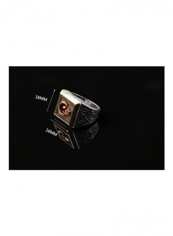 Alloy Rhinestone Studded Ring