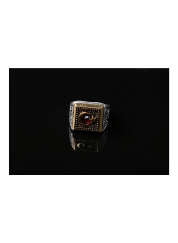 Alloy Rhinestone Studded Ring