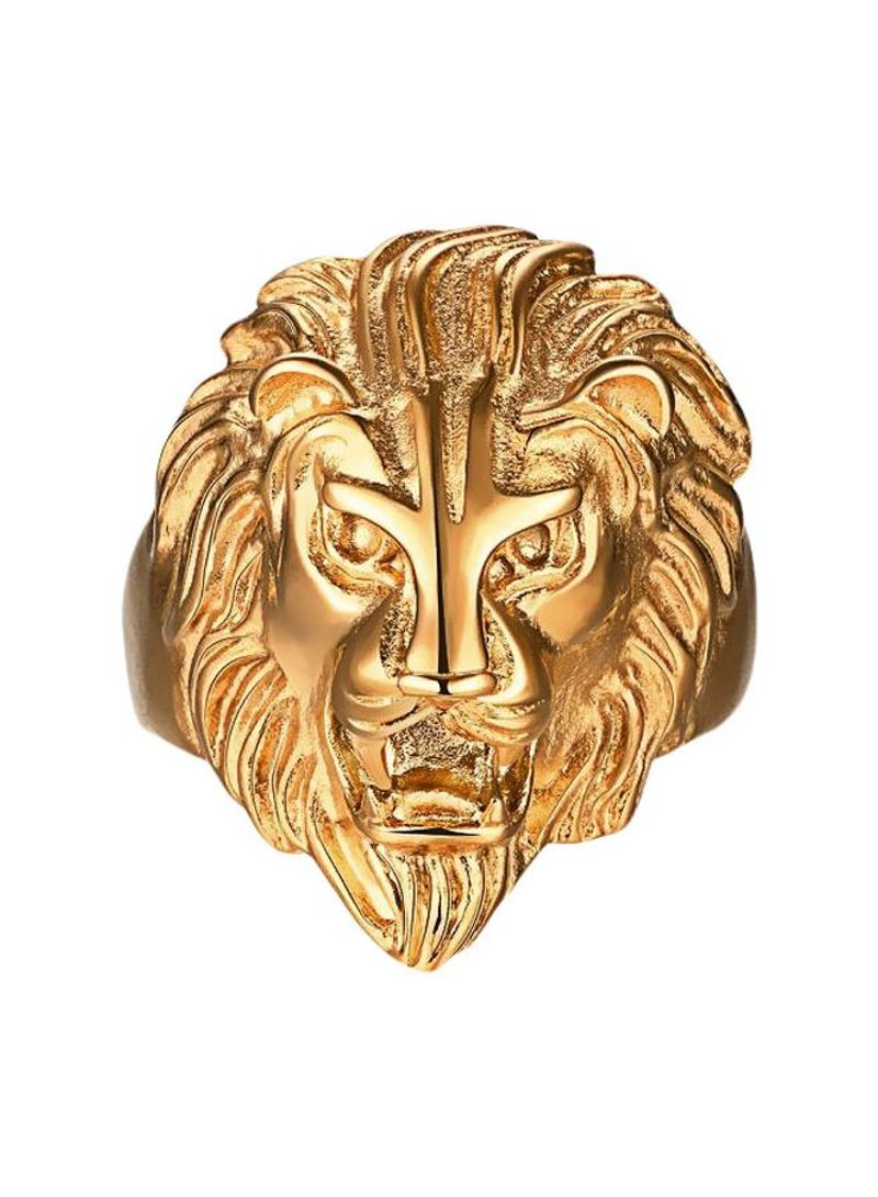 Stainless Steel Lion Head Design Ring