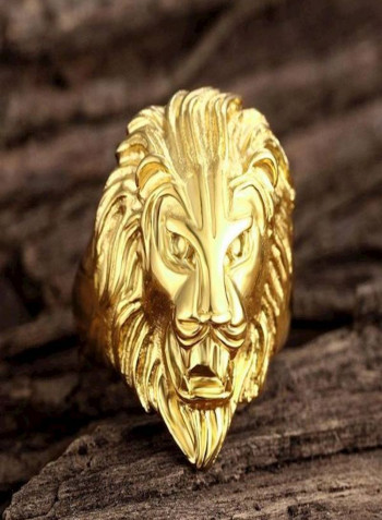 Stainless Steel Lion Head Design Ring