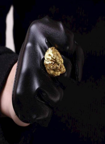 Stainless Steel Lion Head Design Ring