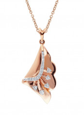 18 Karat Rose Gold 0.09 Carat Diamond Pendant