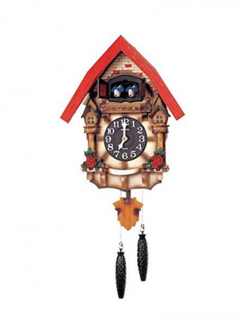 Little House Pattern Decorative Cuckoo Wall Clock Multicolour 32.3 x 54.5centimeter