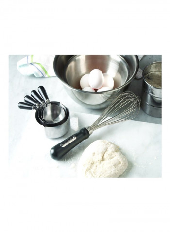 4-Piece Measuring Cup Set Silver/Black