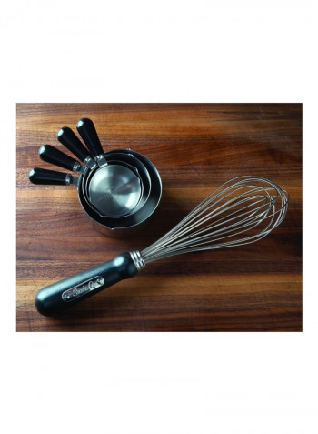 4-Piece Measuring Cup Set Silver/Black