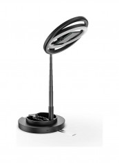 JMT2 360° Rotatable Mini Ring Photography Light With Stand Mirror Black