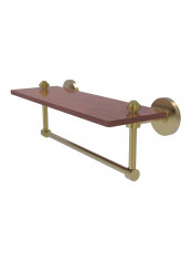 South Beach Collection Towel Bar With Wooden Shelf Brown/Gold 16inch