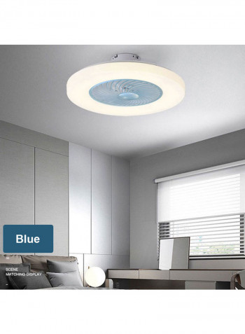 110V LED Modern Ceiling Fan Lamp With Remote Control Blue