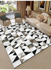 Geometric Print Carpet Black/White 160x230centimeter