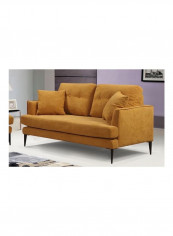 2-Seater Sofa With 2 Cushions Yellow 150 x 85cm
