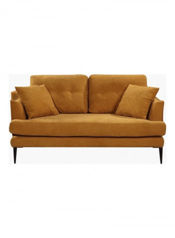 2-Seater Sofa With 2 Cushions Yellow 150 x 85cm