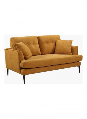 2-Seater Sofa With 2 Cushions Yellow 150 x 85cm