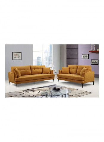 2-Seater Sofa With 2 Cushions Yellow 150 x 85cm