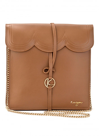 Viva Leather Shoulder Bag For Women بني
