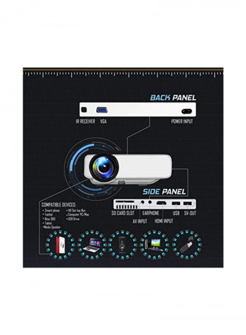 Portable Multimedia Home Theater Projector PRJG74.5 White/Black