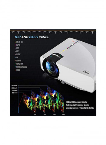 Portable Multimedia Home Theater Projector PRJG74.5 White/Black