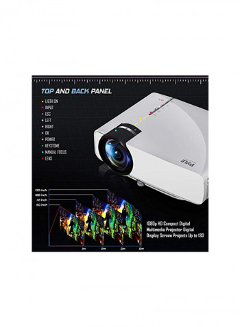 Portable Multimedia Home Theater Projector PRJG74 White/Black