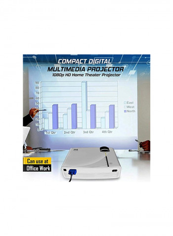Portable Multimedia Home Theater Projector PRJG74 White/Black