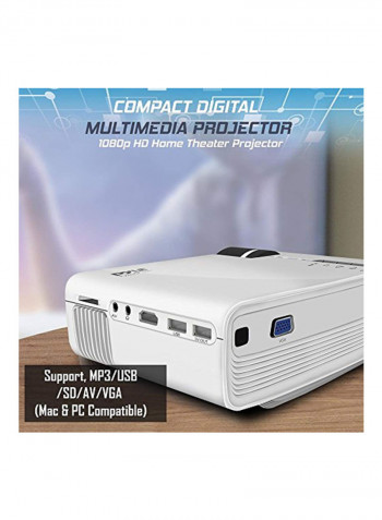 Portable Multimedia Home Theater Projector PRJG74 White/Black
