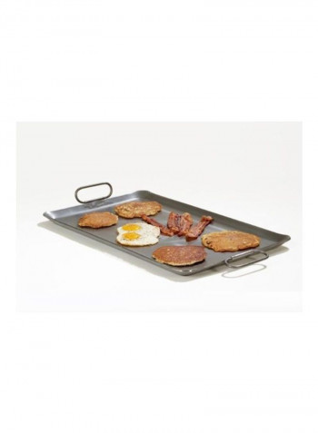 7-Gauge Steel Griddle Silver 14x23x2.2inch