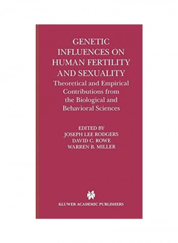Genetic Influences On Human Fertility And Sexuality غلاف صلب الإنجليزية by Joseph Lee Rodgers