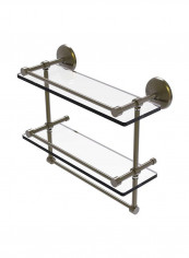 Monte Carlo Collection Gallery Glass Shelf With Towel Bar Gold/Clear 16inch