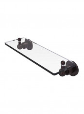 Vanity Beveled Edges Glass Shelf Brown/Clear 16inch