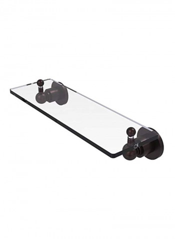 Vanity Beveled Edges Glass Shelf Brown/Clear 16inch