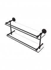 Dottingham Collection Gallery Rail Glass Shelf Clear/Black 22inch