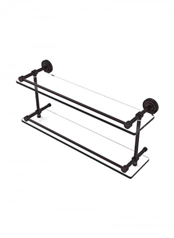 Dottingham Collection Gallery Rail Glass Shelf Clear/Black 22inch